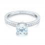 18k White Gold Diamond Engagement Ring - Flat View -  103832 - Thumbnail