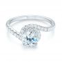 18k White Gold Diamond Engagement Ring - Flat View -  103833 - Thumbnail