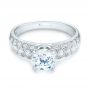 18k White Gold Diamond Engagement Ring - Flat View -  103836 - Thumbnail