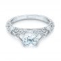 18k White Gold Diamond Engagement Ring - Flat View -  103901 - Thumbnail