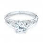 18k White Gold Diamond Engagement Ring - Flat View -  103902 - Thumbnail