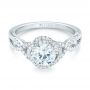 18k White Gold Diamond Engagement Ring - Flat View -  103903 - Thumbnail