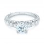 18k White Gold Diamond Engagement Ring - Flat View -  103905 - Thumbnail