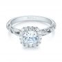 18k White Gold Diamond Engagement Ring - Flat View -  103908 - Thumbnail