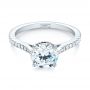 18k White Gold Diamond Engagement Ring - Flat View -  104177 - Thumbnail