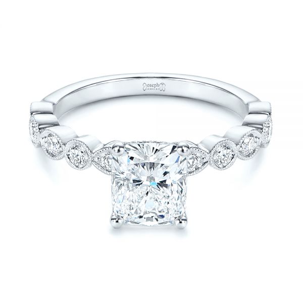 14k White Gold 14k White Gold Diamond Engagement Ring - Flat View -  106438