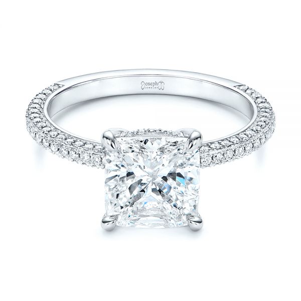 18k White Gold 18k White Gold Diamond Engagement Ring - Flat View -  106439