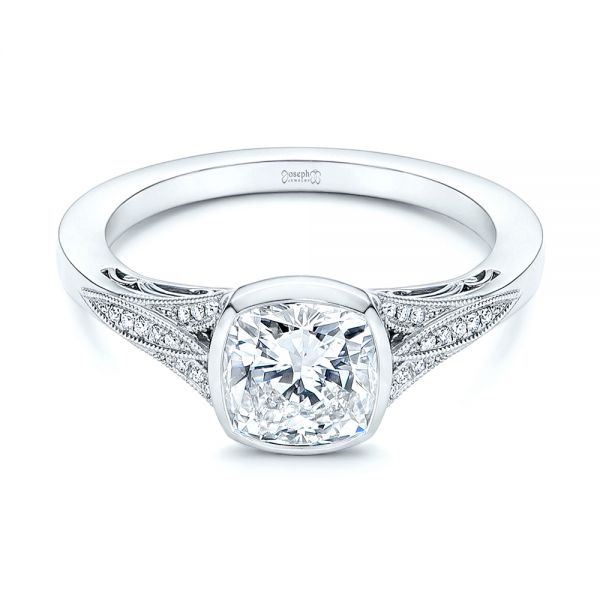 Platinum Diamond Engagement Ring - Flat View - 106592