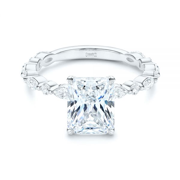 18k White Gold 18k White Gold Diamond Engagement Ring - Flat View - 106640
