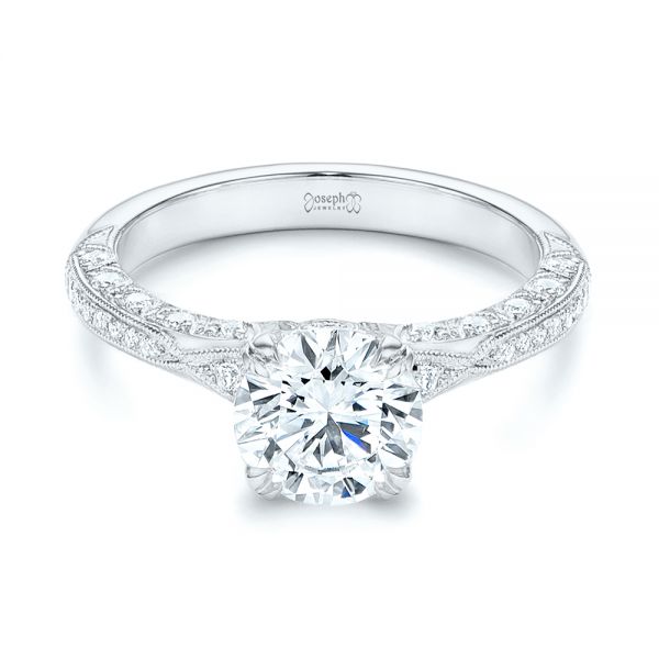 14k White Gold 14k White Gold Diamond Engagement Ring - Flat View -  106644