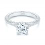 14k White Gold 14k White Gold Diamond Engagement Ring - Flat View -  106644 - Thumbnail