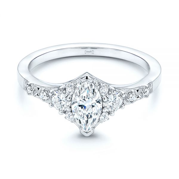 14k White Gold 14k White Gold Diamond Engagement Ring - Flat View -  106659