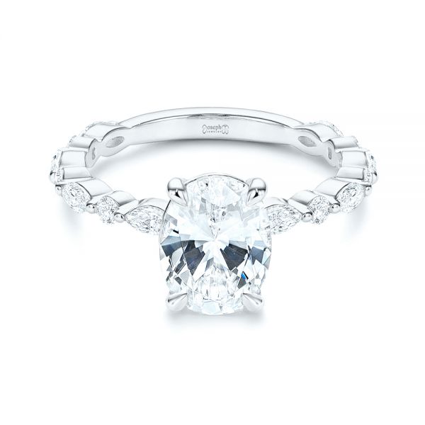 14k White Gold 14k White Gold Diamond Engagement Ring - Flat View - 106727