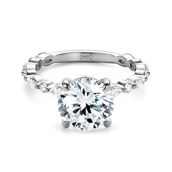 14k White Gold 14k White Gold Diamond Engagement Ring - Flat View -  106861