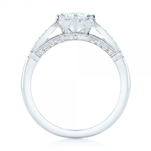 18k White Gold Diamond Engagement Ring - Front View -  102672