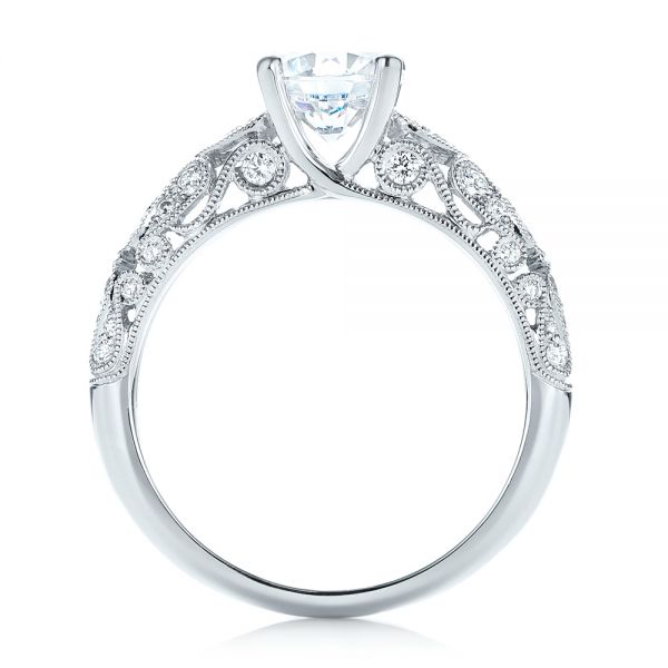 18k White Gold Diamond Engagement Ring - Front View -  103063