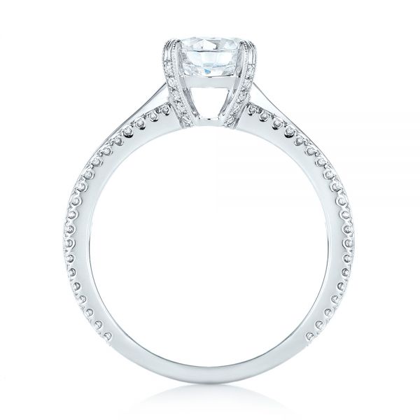18k White Gold Diamond Engagement Ring - Front View -  103078