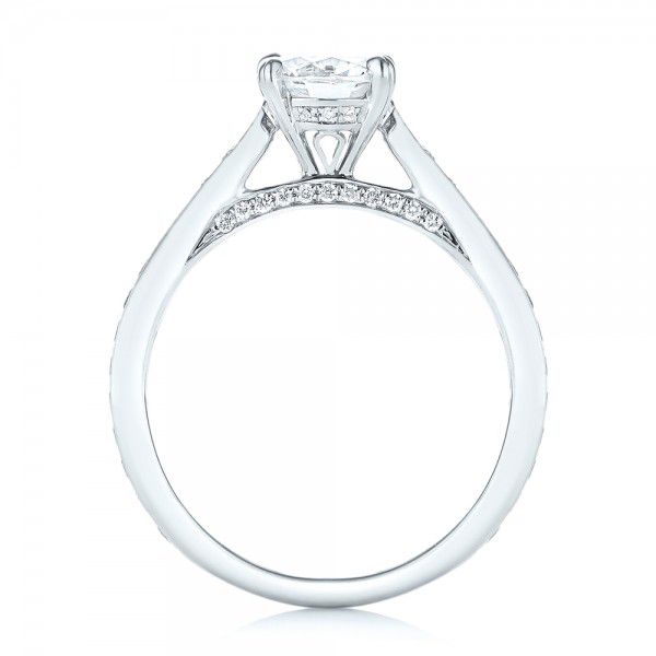 18k White Gold Diamond Engagement Ring - Front View -  103086
