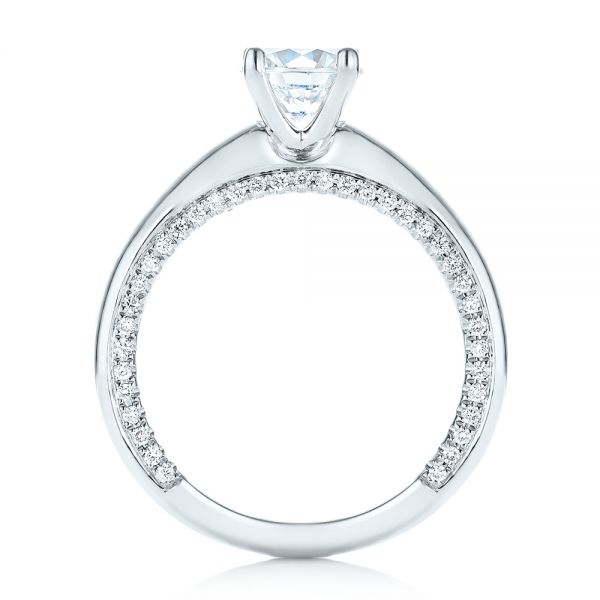 18k White Gold Diamond Engagement Ring - Front View -  103087