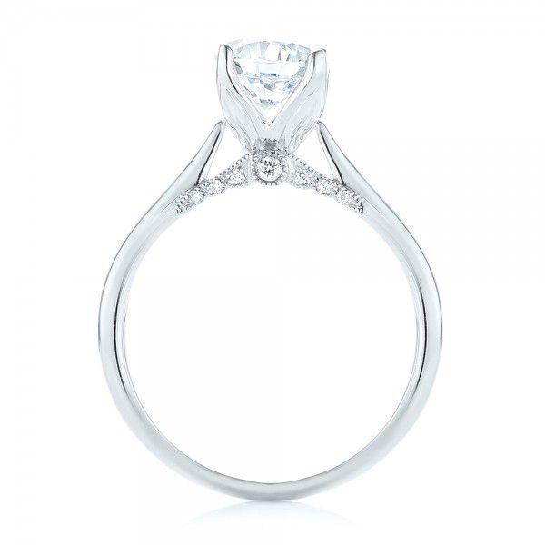 18k White Gold Diamond Engagement Ring - Front View -  103102