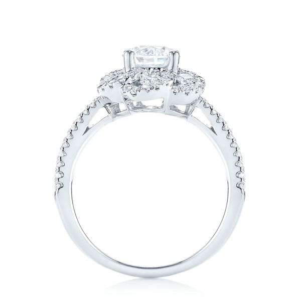 18k White Gold Diamond Engagement Ring - Front View -  103678