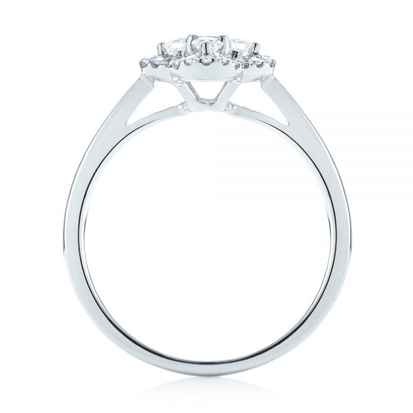 18k White Gold Diamond Engagement Ring - Front View -  103683