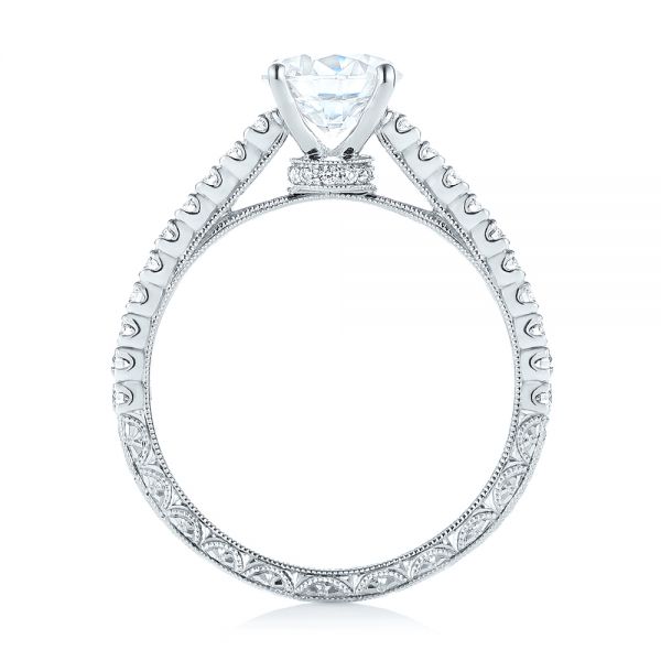 18k White Gold Diamond Engagement Ring - Front View - 103713