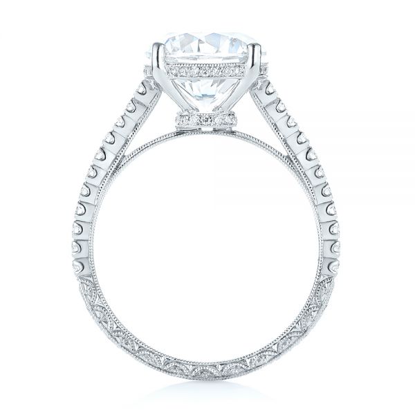 18k White Gold Diamond Engagement Ring - Front View -  103714