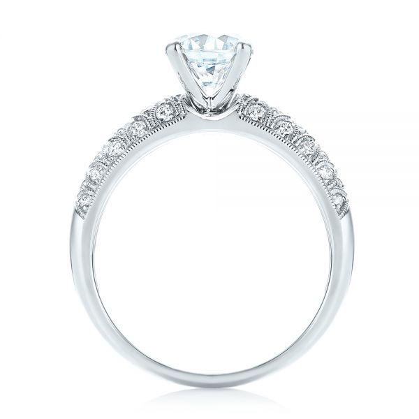 18k White Gold Diamond Engagement Ring - Front View -  103836