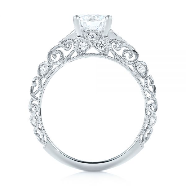 18k White Gold Diamond Engagement Ring - Front View -  103901