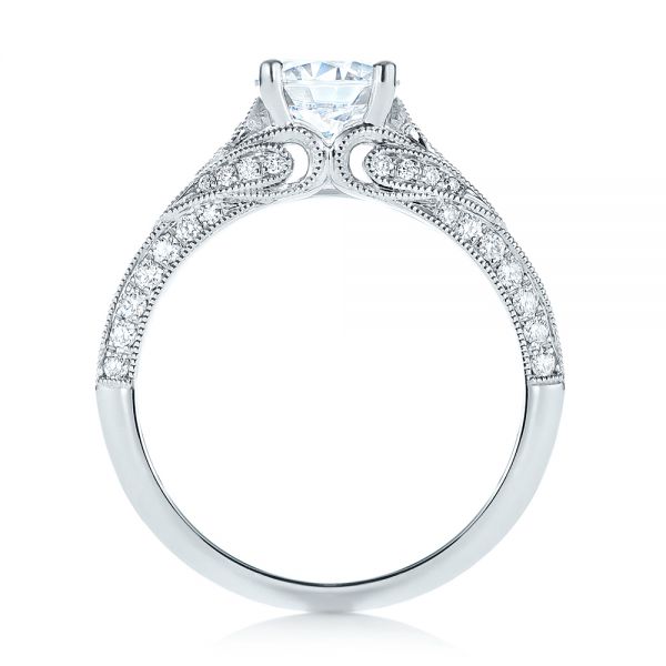18k White Gold Diamond Engagement Ring - Front View -  103902
