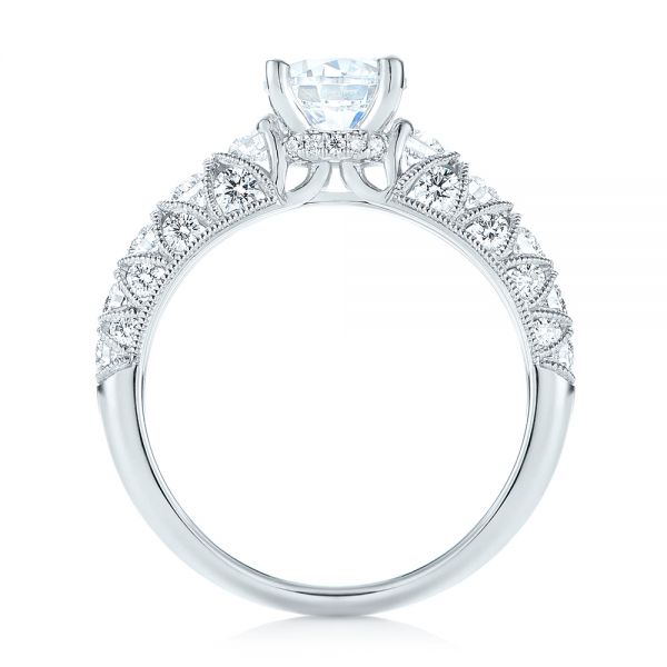 18k White Gold Diamond Engagement Ring - Front View -  103905