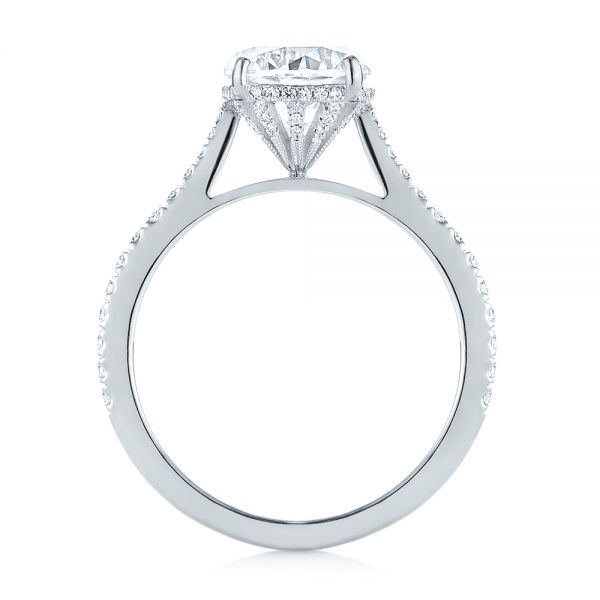18k White Gold Diamond Engagement Ring - Front View -  104177