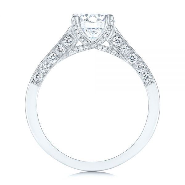 14k White Gold Diamond Engagement Ring - Front View - 106664