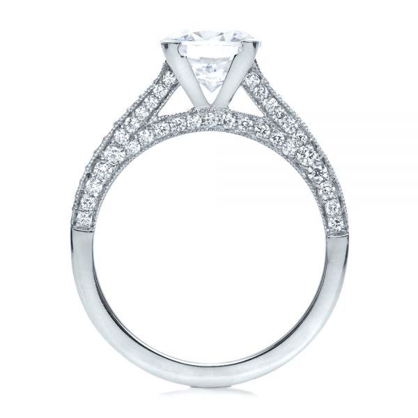 18k White Gold Diamond Engagement Ring - Front View -  196