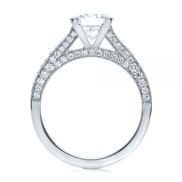 18k White Gold Diamond Engagement Ring - Front View - 196