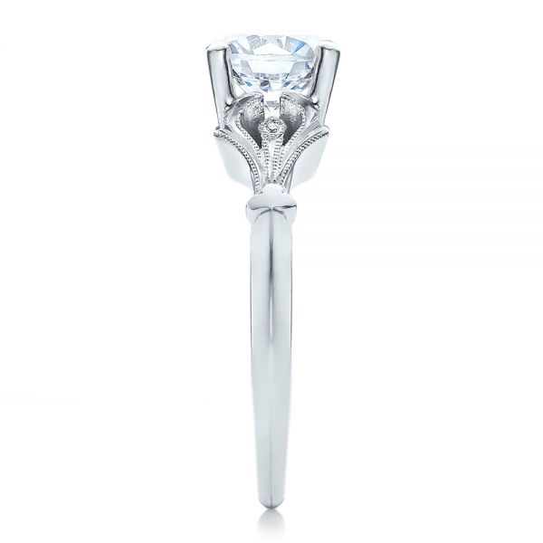18k White Gold Diamond Engagement Ring - Side View - 100100