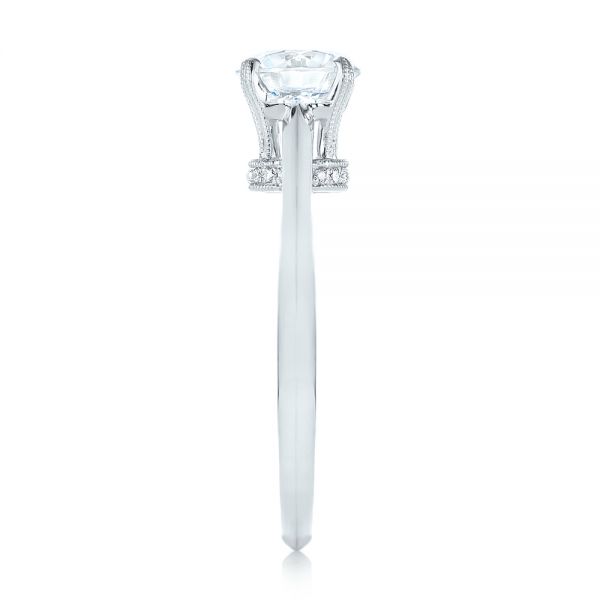 18k White Gold Diamond Engagement Ring - Side View -  103319