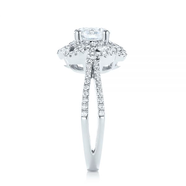 18k White Gold Diamond Engagement Ring - Side View -  103678