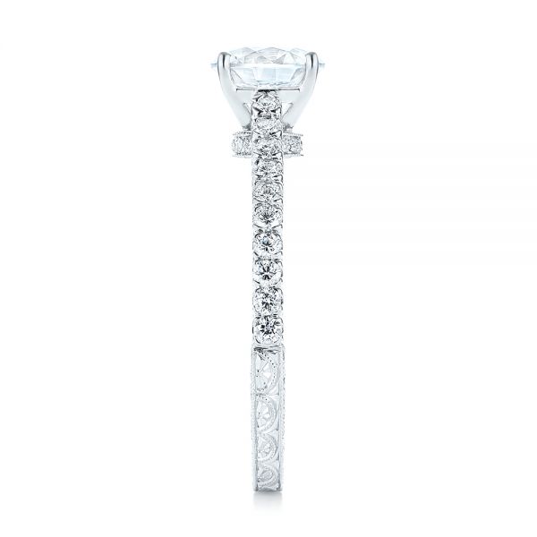18k White Gold Diamond Engagement Ring - Side View - 103713