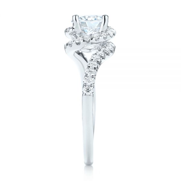 18k White Gold Diamond Engagement Ring - Side View -  103833