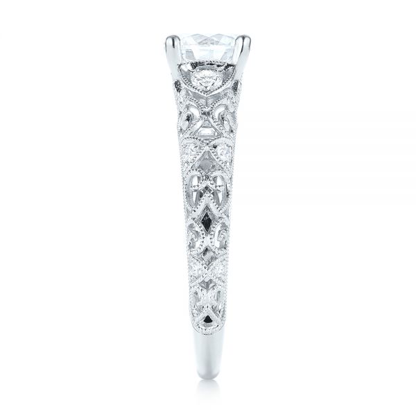 18k White Gold Diamond Engagement Ring - Side View -  103901