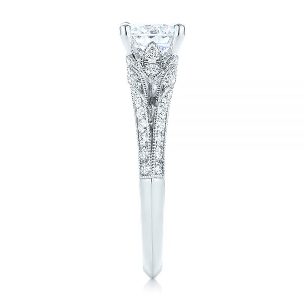 18k White Gold Diamond Engagement Ring - Side View -  103902