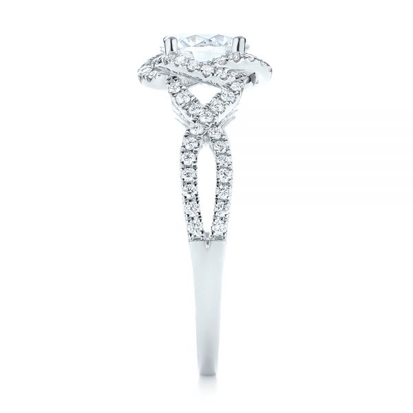 18k White Gold Diamond Engagement Ring - Side View -  103903