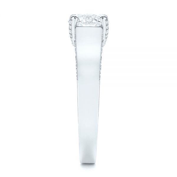 14k White Gold Diamond Engagement Ring - Side View -  106664