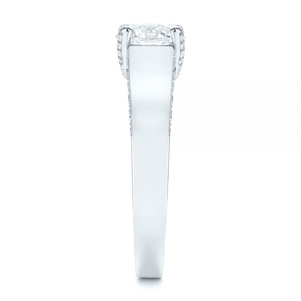 14k White Gold Diamond Engagement Ring - Side View - 106664