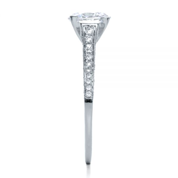 18k White Gold Diamond Engagement Ring - Side View - 196