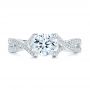 18k White Gold Diamond Engagement Ring - Top View -  100365 - Thumbnail