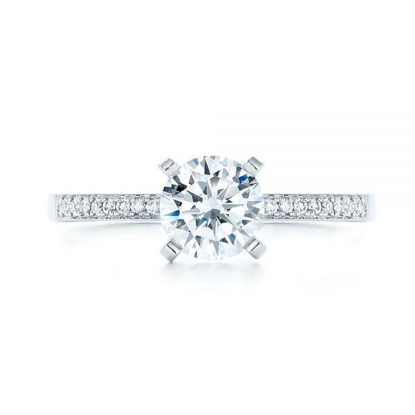  Platinum Platinum Diamond Engagement Ring - Top View -  102585