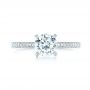 14k White Gold Diamond Engagement Ring - Top View -  102585 - Thumbnail